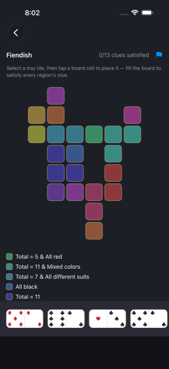 A Fiendish puzzle in progress
