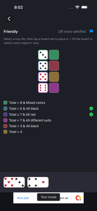 A Friendly puzzle in progress